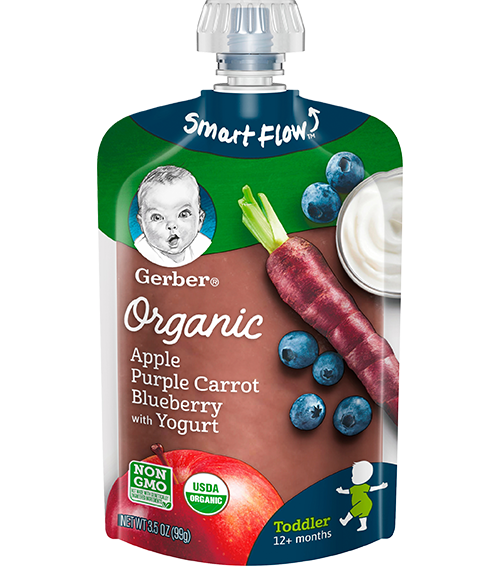 Organic Pouch Apple Purple Carrot Blueberry with Yogurt