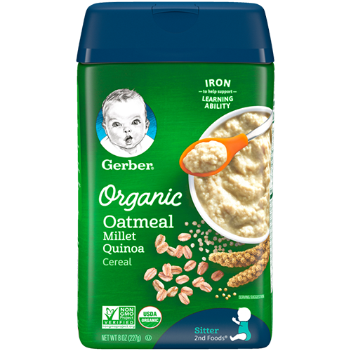 Gerber Organic Oatmeal Cereal  l  Millet &amp; Quinoa