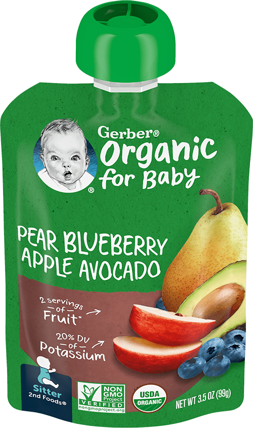 Organic Pouch Pear Blueberry Avocado