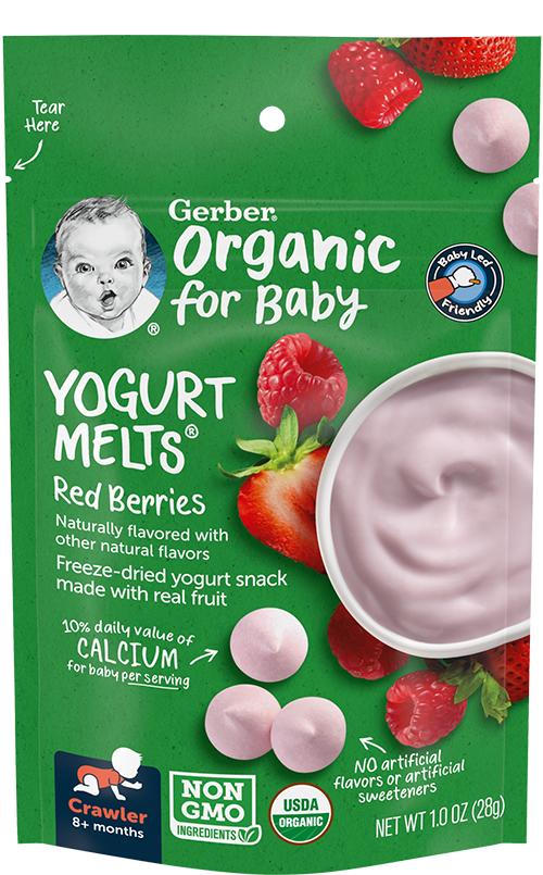 Organic Yogurt Melts Red Berries