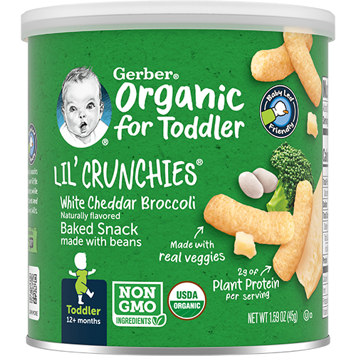 Gerber Organic Lil' Crunchies® l  White Cheddar Broccoli 